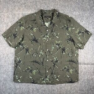 Rag and Bone Avery Shirt Men's XXL 2XL Loop Camp Collar Green Floral NWT